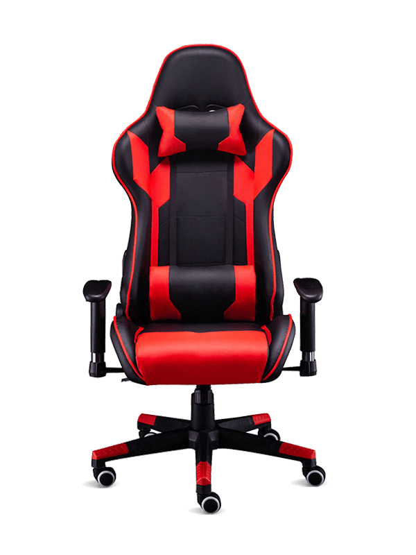 Sedia da gioco moderna in pelle Silla Gamers nera e rossa 