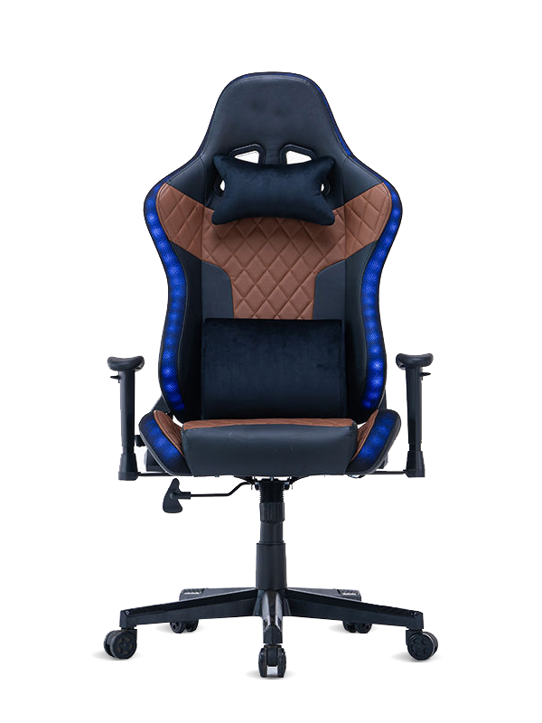 Sedia da gioco personalizzata con braccioli regolabili di buona qualità con luce LED RGB 
