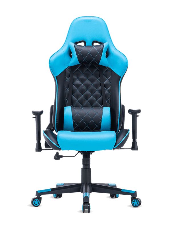 Sedia da gioco Rgb con braccioli regolabili economici, girevole, blu cielo, sedia da gioco 