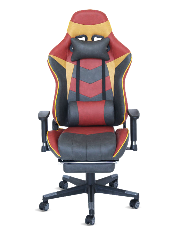 Sedia da gioco ergonomica in pelle vintage per PC da gioco di fascia alta, vendita calda e ergonomica, con poggiapiedi 