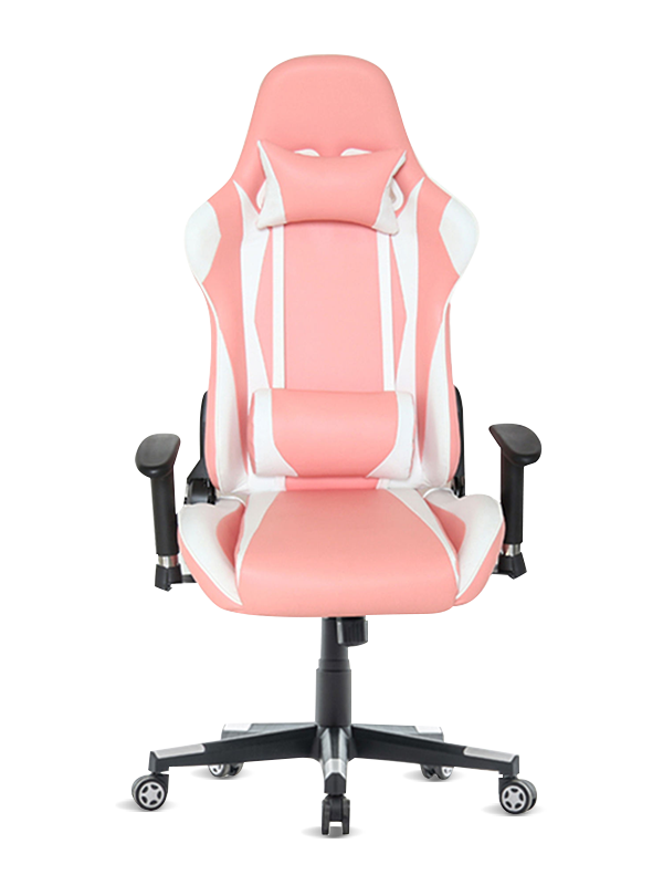 Sedia da gioco rosa con schienale alto Sedie da gioco ergonomiche a 180 gradi con poggiapiedi 