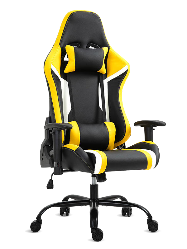 Sedia da gioco economica per massaggio del giocatore di gioco da ufficio personalizzato giallo per computer da corsa 