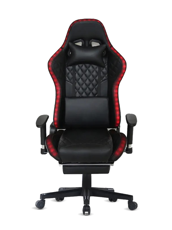 Sedia leggera a led da gioco per computer nera, moderna e confortevole 