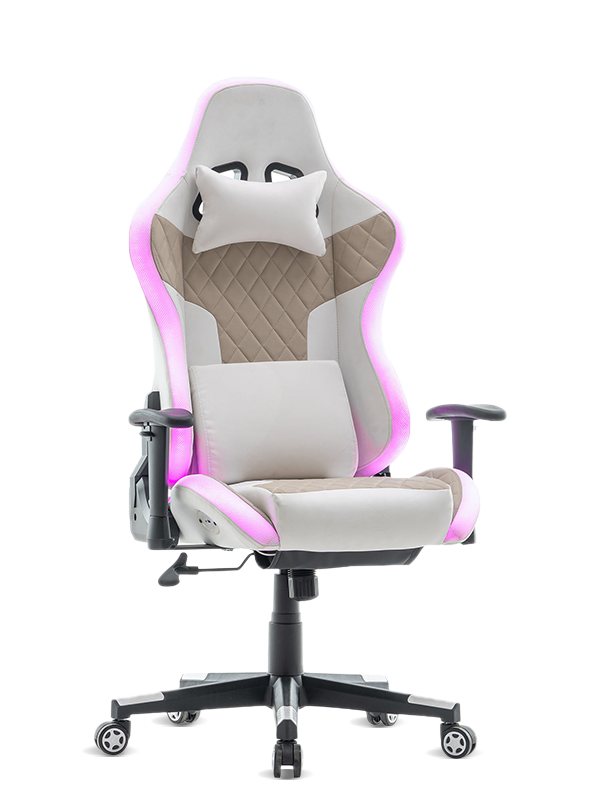 Sedia da gaming con colore personalizzato RGB con cuscino per la testa 